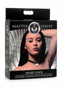 Leather Heart Lock Choker with Keys