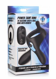 Power Taint - Siliconen Penis- en Kogelring met Afstandsbediening