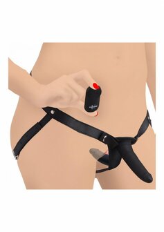 Pegger Beginner - Vibrerende Dubbele Dildo + Harnas