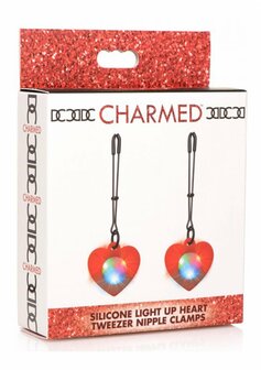Light Up - Silicone Heart Tweezers Nipple Clamps