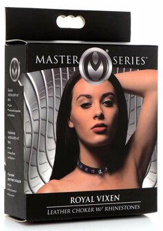 Royal Vixen - Leren Halsband met Strass