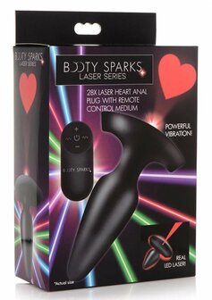 Laser Hart - Butt Plug met Afstandsbediening - Medium
