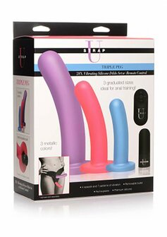 Triple Peg - Vibrerende Siliconen Dildo Set met Afstandsbediening