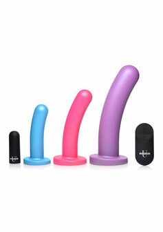 Triple Peg - Vibrerende Siliconen Dildo Set met Afstandsbediening