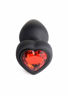 Siliconen Vibrerende Rood Hart - Butt Plug met Afstandsbediening - Klein