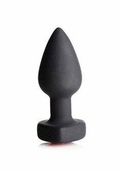 Siliconen Vibrerende Rood Hart - Butt Plug met Afstandsbediening - Klein