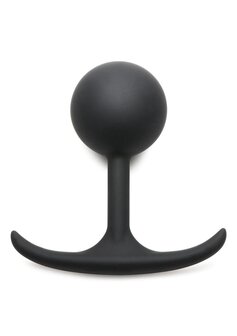 Comfort Plugs Silicone Weighted Round Plug 4.4&quot; - Black