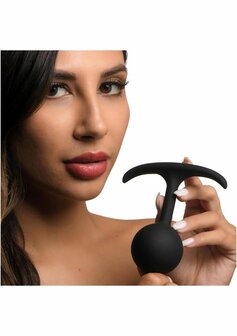 Comfort Plugs Silicone Weighted Round Plug 4.4&quot; - Black