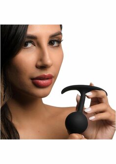 Comfort Plugs Silicone Weighted Round Plug 3.9&quot; - Black