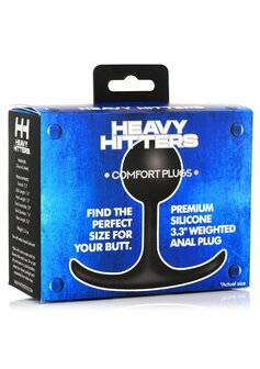 Comfort Plugs Silicone Weighted Round Plug 3.3&quot; - Black
