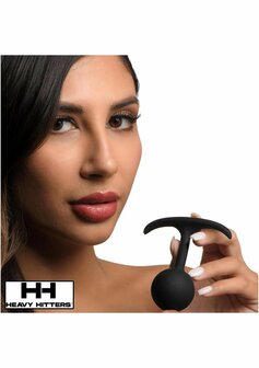 Comfort Plugs Silicone Weighted Round Plug 3.3&quot; - Black