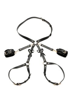 Bondage Harness with Bows - XL/2XL - Black