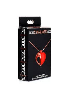 Vibrating Silicone Heart Necklace - Red