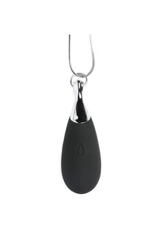 Vibrating Silicone Teardrop Necklace - Black