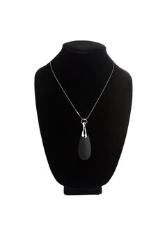 Vibrating Silicone Teardrop Necklace - Black