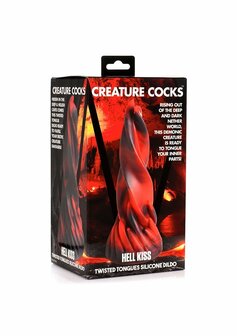 Hell Kiss Twisted Tongues Silicone Dildo - Red