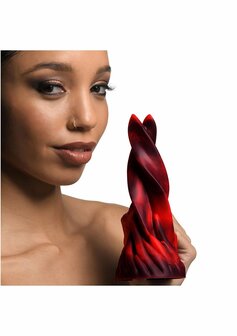 Hell Kiss Twisted Tongues Silicone Dildo - Red