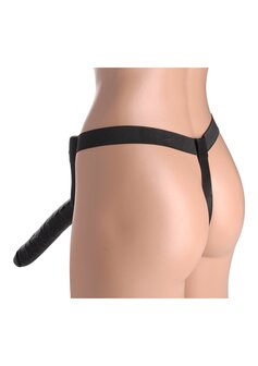 Vibrating Tower of Power Dildo Strap-On - Black