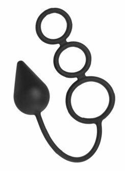 Triple Threat - Siliconen Cockring met Anale Plug