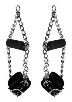 Fur Lined Nubuck Leather Suspension Cuffs with Grip