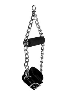 Fur Lined Nubuck Leather Suspension Cuffs with Grip