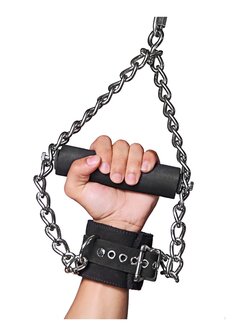 Fur Lined Nubuck Leather Suspension Cuffs with Grip