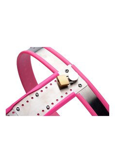 Stainless Steel Adjustable Female Chastity Belt - Pink