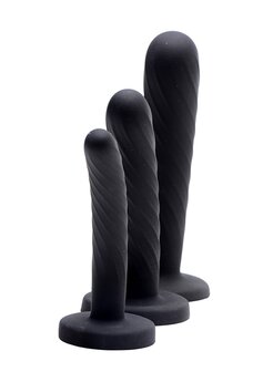 Strap-on Silicone 3 piece set - Black