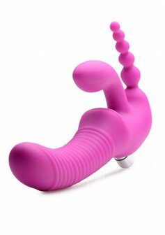 Regal Rider - Driedubbele Vibrerende Siliconen Strapless Strap-On