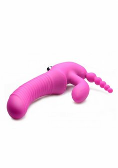 Regal Rider - Driedubbele Vibrerende Siliconen Strapless Strap-On