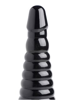 Giant Ribbed Anal Cone - Black