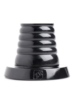 Giant Ribbed Anal Cone - Black