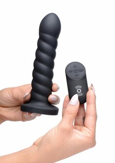 Soepele Swirl - Siliconen Dildo met Afstandsbediening