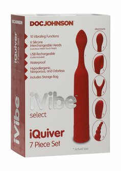 iQuiver - Kleine Vibrator met 6 Verwisselbare Opzetstukken