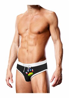 Swim Brief - Black Oversized Paw S