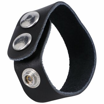 The Leather 3 Snap - Black