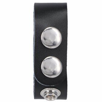 The Leather 3 Snap - Black