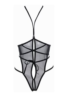 Teddy Open Cup Nicola S/M - Black S/M