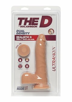 D Slim - Realistische ULTRASKYN Dildo met Ballen - 18 cm