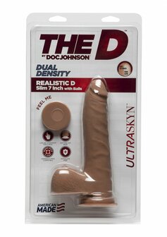 D Slim - Realistische ULTRASKYN Dildo met Ballen - 18 cm