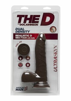 D Slim - Realistische ULTRASKYN Dildo met Ballen - 18 cm