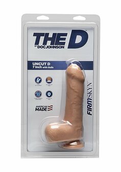Uncut D - Realistische FIRMSKYN Dildo met Ballen - 18 cm