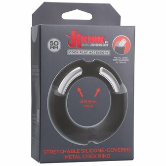 Siliconen Cockring met Metalen Binnenkant - 50 mm