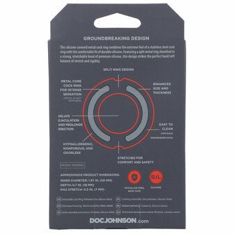 Siliconen Cockring met Metalen Binnenkant - 50 mm