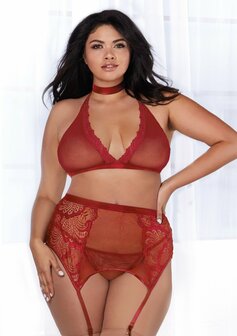 Visnet &amp; Kant 4-Delige Set - Plus Size Queen Size