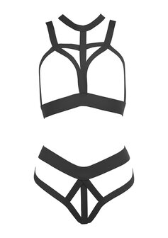 Open Bra en Tong In Love &amp; Lust OS - Black OS