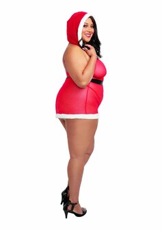 Santa Cutie Halter Bralette &amp; Minirok Set - Plus Size OSQ