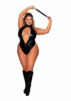 Imitatieleren Halter Teddy met Flogger - Plus Size O/S Queen
