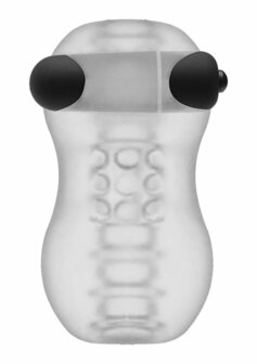 Helping Head Pro - Vibrating Masturbator Sleeve - Frost