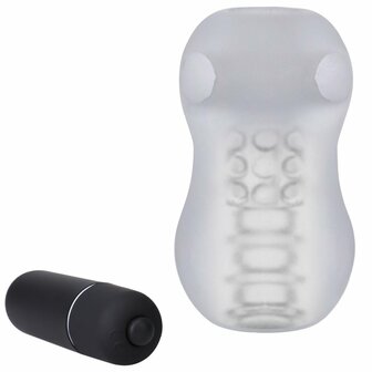 Helping Head Pro - Vibrating Masturbator Sleeve - Frost